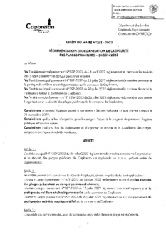 N°281-2023 REGLEMENTATION ANNULE DES PLAGES 2023 - ANNULE ET REMPLACE L'ARRETE 237-2023