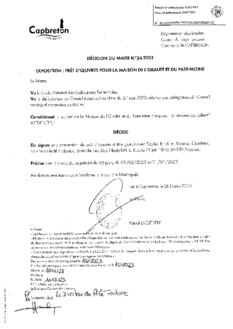 N°24-2023 DECISION EXPOSITION PRET D'OEUVRES MOP