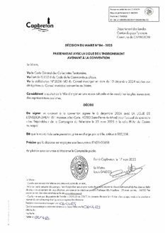 N°84-2025 DECISION PARTENARIAT AVEC LA LIGUE DE L'ENSEIGNEMENT