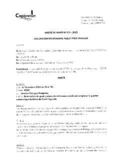 N°375-2023 ARRETE ODP FORT AV GEORGES POMPIDOU