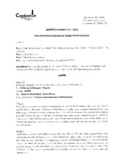 N°31-2023 ARRETE SYDEC QUAI DU VIEIL ADOUR