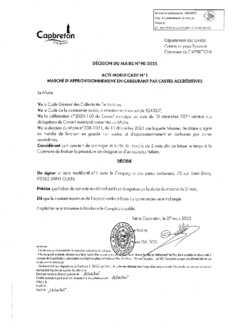 N°90-2025 DECISION Acte modificatif 1 Carte carburant