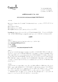 N°104-2023 ARRETE SYDEC rue de Pitey  du 02 mai 2023 pour 8 jours