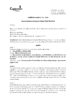 N°110-2023 ARRETE ODP TELECOM OPTIQUE 