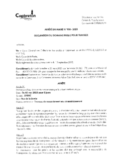 N°108-2023 ARRETE ODP SYDEC RUE DE LA SEMIE