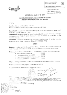 N°13-2023 DECISION CONSTRUCITON DE 2 PADELS - MISSION DE COORDINATION SPS 