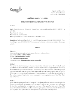 N°151-2026 GREMAIR APPLICATION - liste des rues annexe - entre le 01 et 30 avril 2026