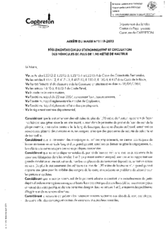 N°111P-2023  ARRETE REGLEMENTATION DU STATIONNEMENT ET CIRCULATION DES VEHICULES DE PLUS DE 1.90M
