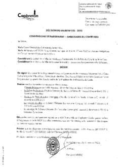 N°253-2023 Décision Ambassades (villes partenaires) - Oral 2023