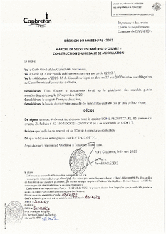 N°76-2023 DECISION MARCHE MO SALLE MUSCULATION