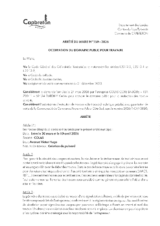 N°150-2026 ARRETE COLAS- av Victor Hugo - entre le 30 mars et le 10 avril 2026