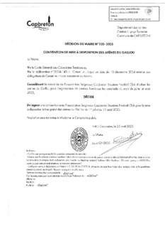 N°120-2025 DECISION MISE A DISPOSITION ARENE DU GAILLOU COURSES LANDAISES