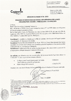 N°78-2023 DECISION DEMANDE DE SUBVENTION CD40 TERRE DE JEUX