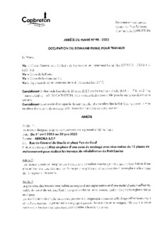 N°98-2023 ODP ARROKA BTP place Yan du Gouf  du 1er avril 2023 au 30 juin 2023