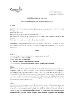 N°155-2026 ARRETE SUSCOSSE CHARPENTES - rue des Corsaires - du 31 mars au 03 avril 2026