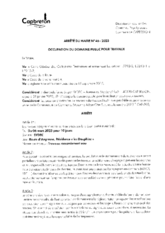 N°46-2023 ARRETE SYDEC - route d'Angresse Res les Dauphins - du 06 mars  2023 pour 10  jours