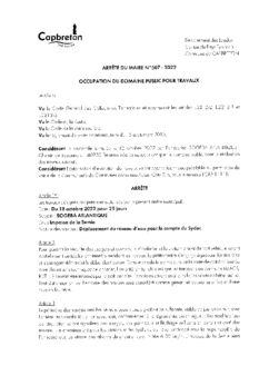 N°507 ARRETE SOGEBA ATLANTIQUE impasse de la Semie du 18 octobre 2022 pour  25 jours
