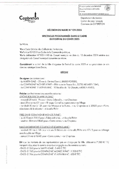 N°129-2025 DECISION Spectacles programmés dans le cadre du festival du Conte 2025