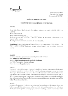 N°164-2026 ARRETE COLAS - Place Rackam le Rouge - entre le 07 et le 17 avril 2026