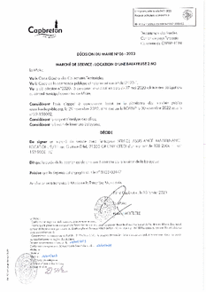 N°06-2023 DECISION  Marché de service - Location de balayeuse