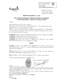 N°54-2025 DECISION BAIL A USAGE D'HABITATION MAISON DU CHENE
