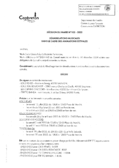 N°105-2025 DECISION DEAMBULATIONS MUSICALES - SAISON ESTIVALE