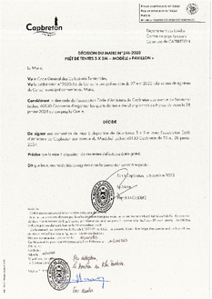 N°246-2023 DECISION PRET CHAPITEAU ECOLE ATHLETISME